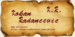 Kokan Radančević vizit kartica